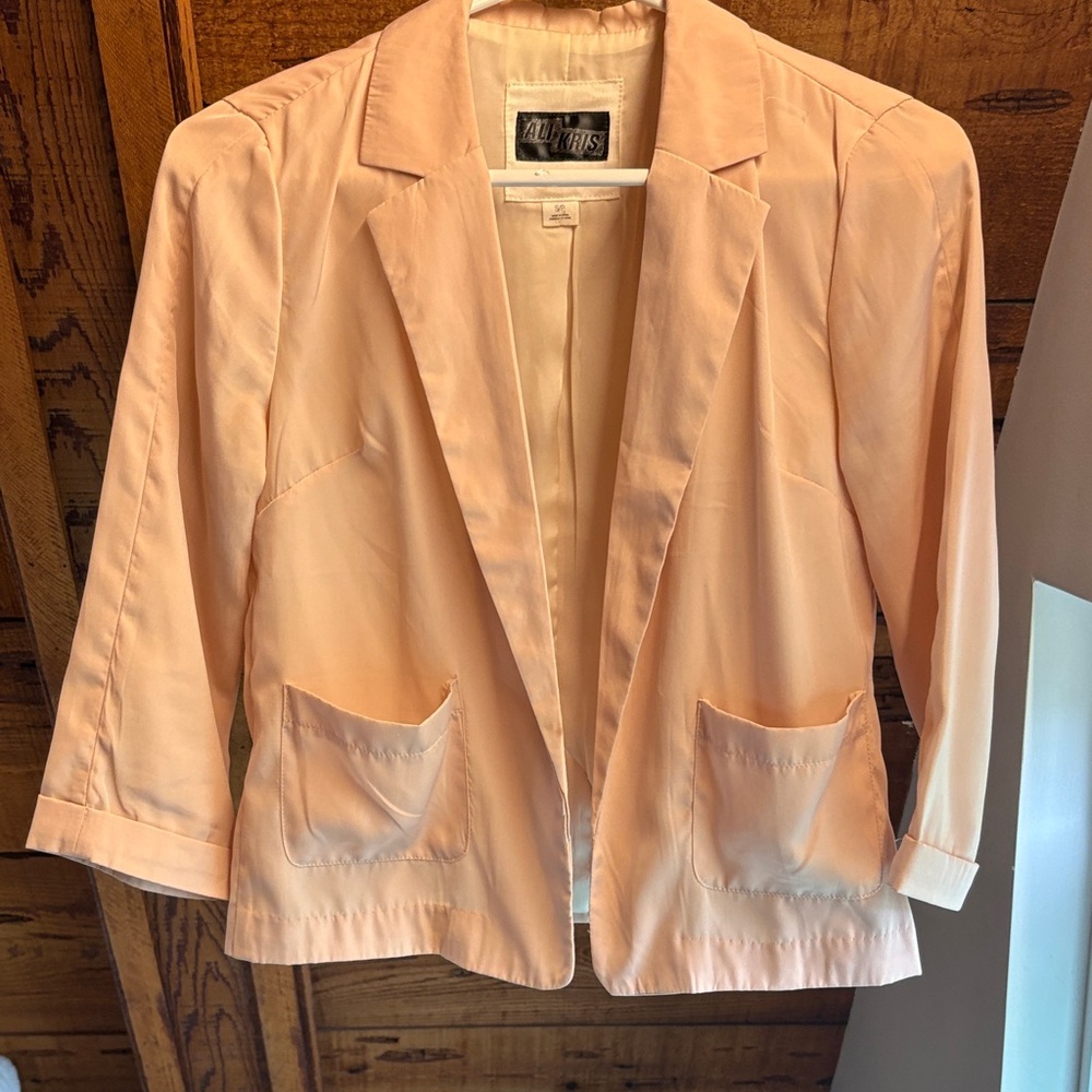 Peach Blazer Cropped